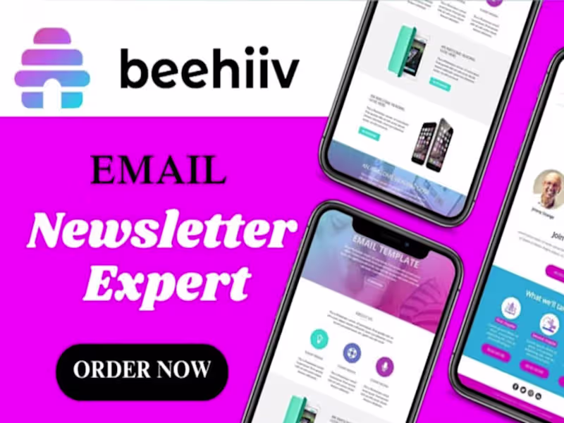 Cover image for I will do beehiiv setup newsletter landing page website design