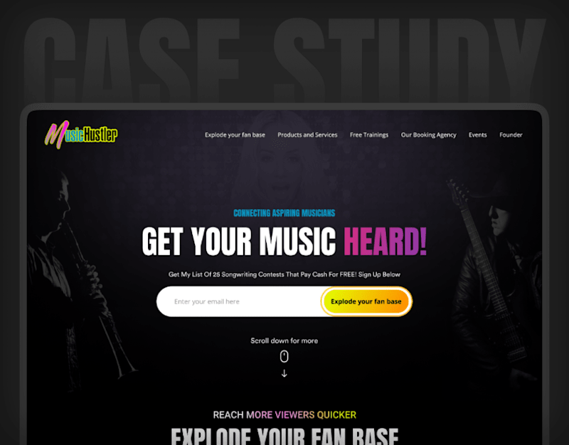 Cover image for Music Hustler | Case Study | UI/UX