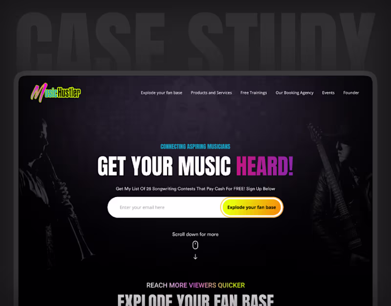 Cover image for Music Hustler | Case Study | UI/UX