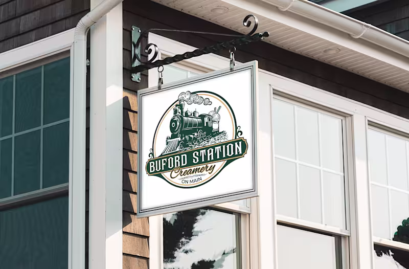 Cover image for Vintage Hand Drawn Logo for Buford Station Creamery :: Behance