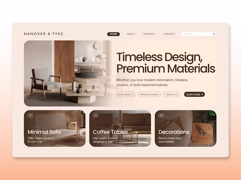 Cover image for Premium Landing Page Design for Hanover & Tyke