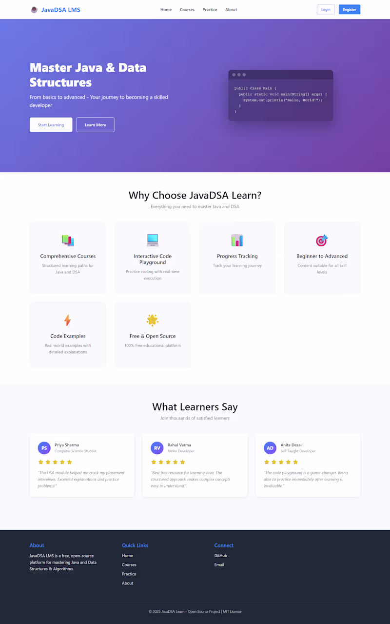 Cover image for JavaDSA-LMS is like a coding dojo for Java nerds: fork it, b...