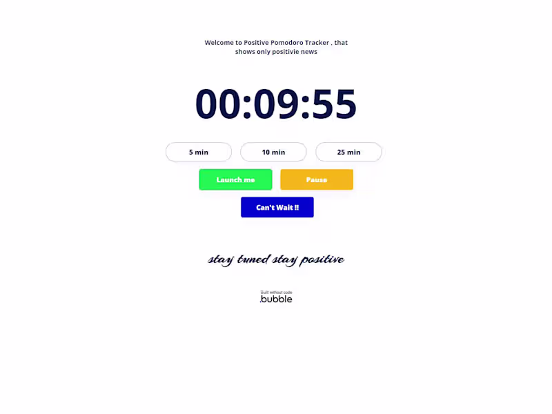 Cover image for Pomodoro Tracker with only Good News