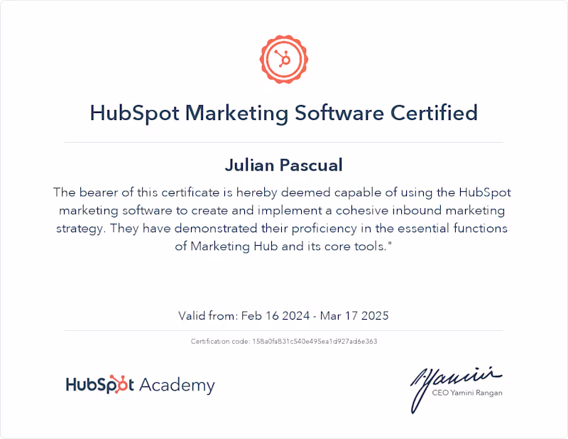 Cover image for HubSpot Software Certified