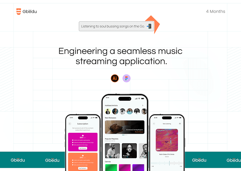 Cover image for Design Of A Music Streaming Application-Gbedu