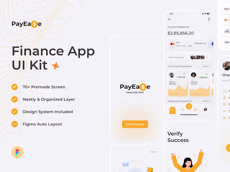Cover image for UI Kit-PayEase Finance App