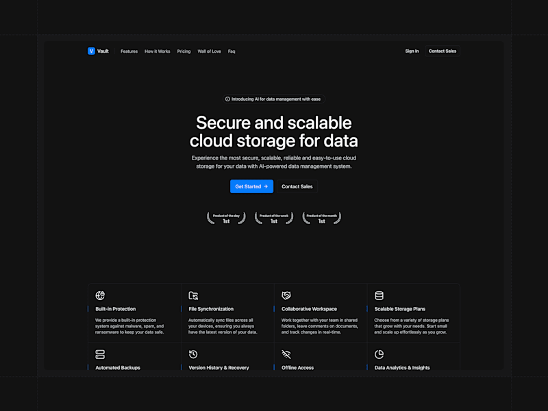 Cover image for Vault - Premium SaaS Marketing Template Design