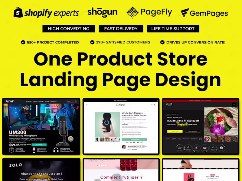 Cover image for Premium Shopify Homepage Design Using Theme or Page Builders