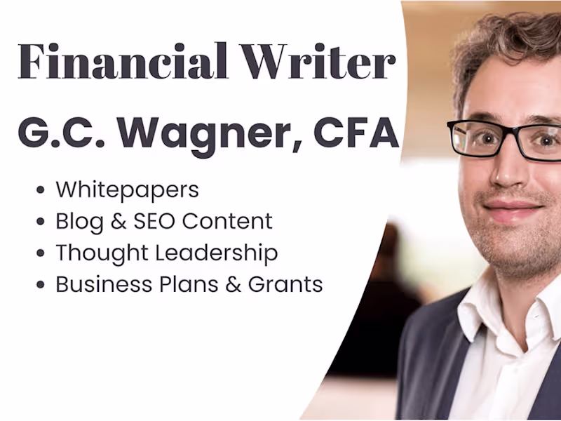 Cover image for Financial Writer (CFA) writes your financial content