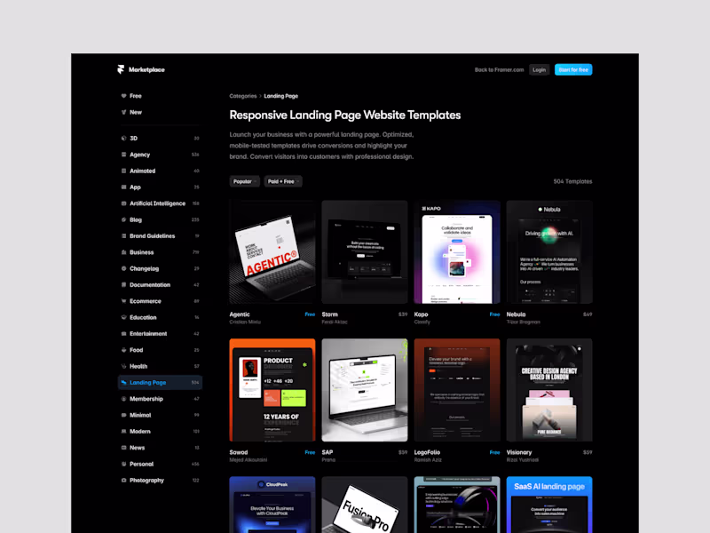 Cover image for Framer Template: Landing Page Setup + Launch