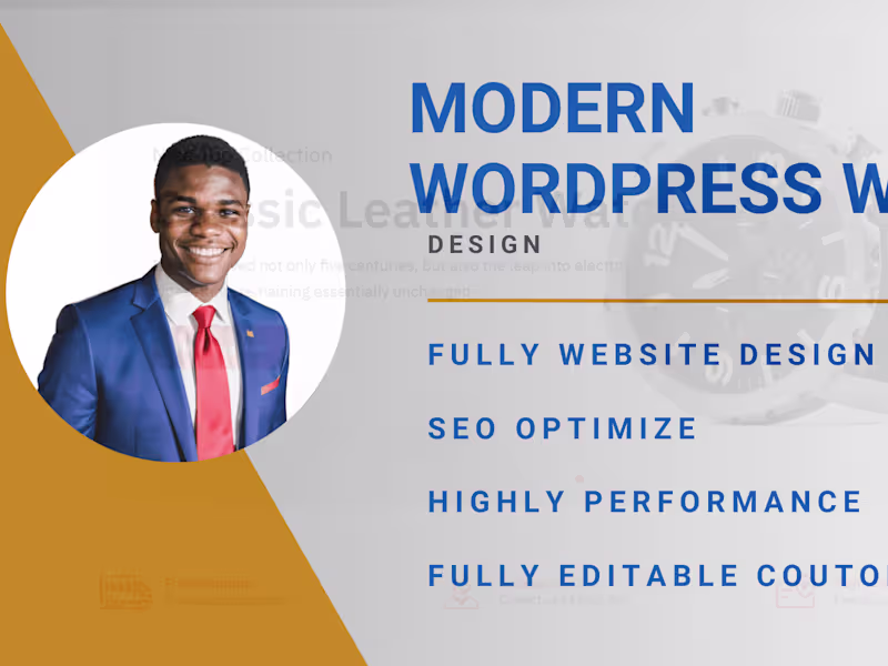 Cover image for I will design wordpress website, eccomerce website, ebook author