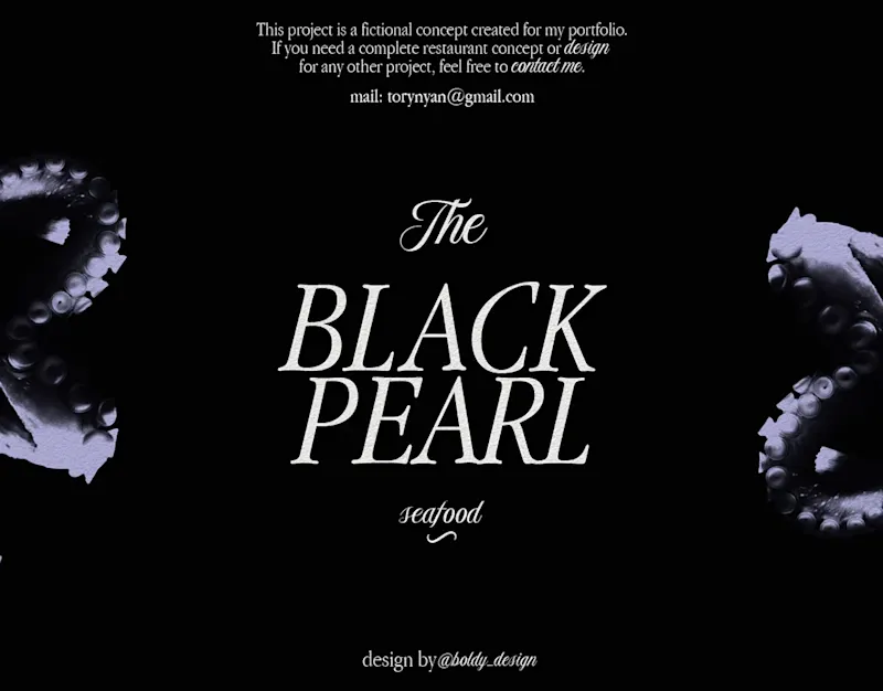 Cover image for The Black Pearl | Identity for Seafood restaurant