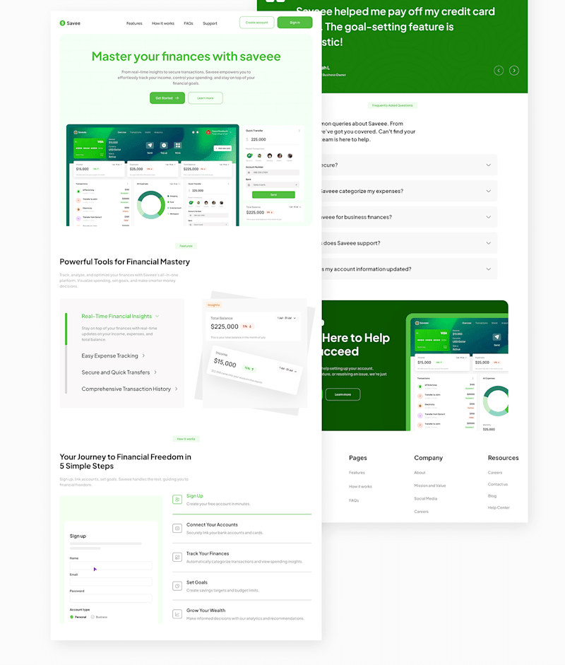 Cover image for Design of Savee Fintech Application Website
