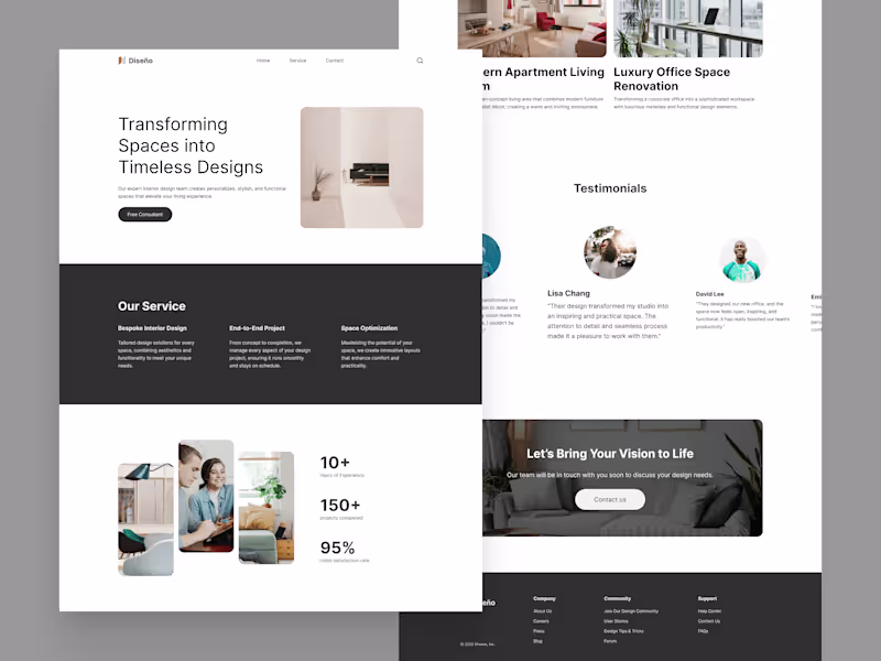 Cover image for Creating Landing Page for Interior Design Studio