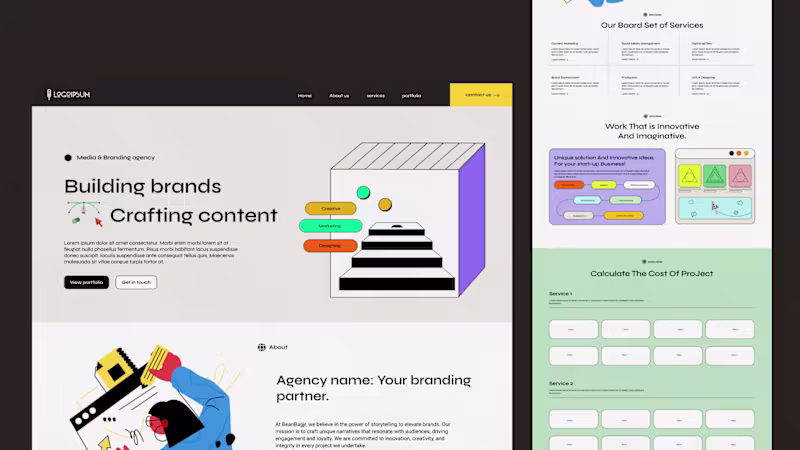 Cover image for Agency website UI design || Light themed