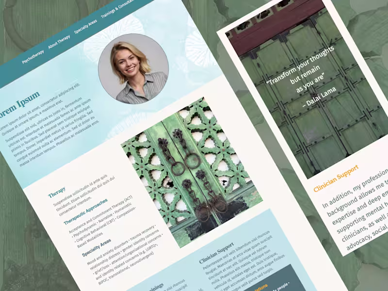 Cover image for Custom Website and Branding for Therapy Practice