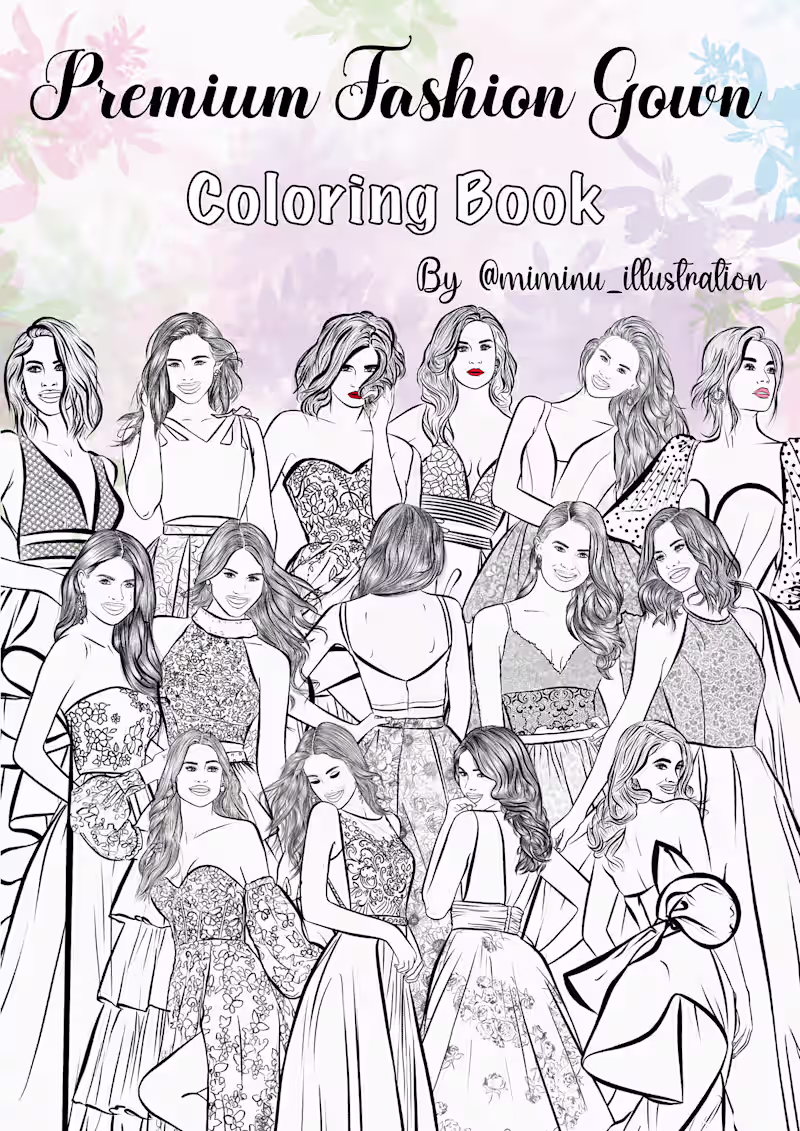 Cover image for Fashion Gown coloring book :: Behance