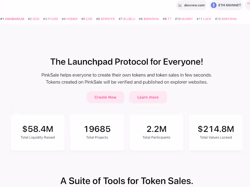 Cover image for Product Design for Pinksale (launchpad )