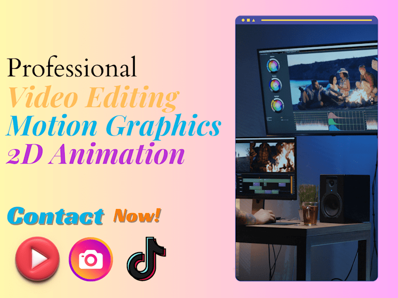 Cover image for I will do Video editing, 2D Animation, Social Media Motion ads