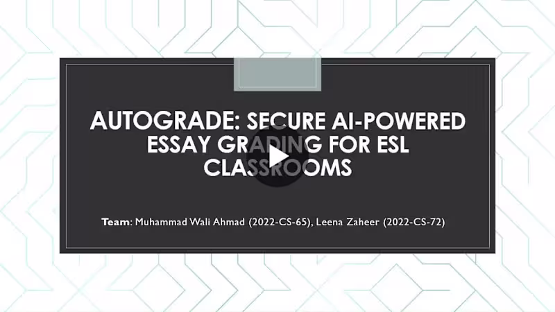 Cover image for AutoGrade: AI-Powered Essay Grading System