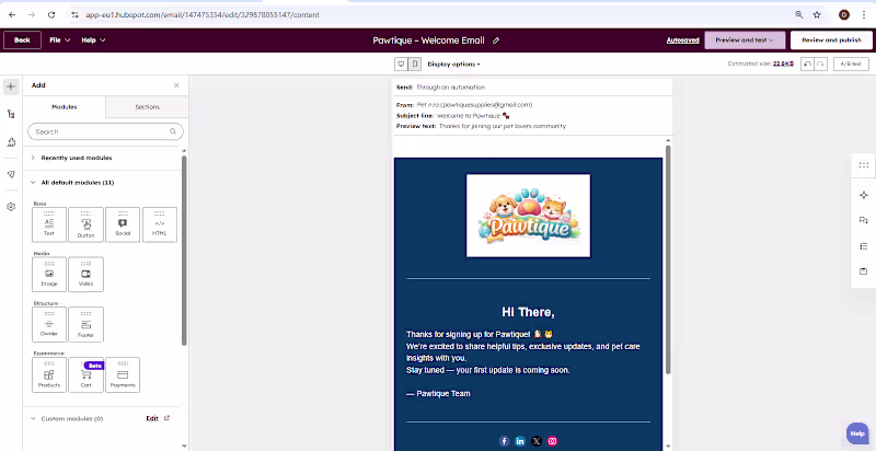 Cover image for Pawtique needed a simple system to capture leads and send fo...