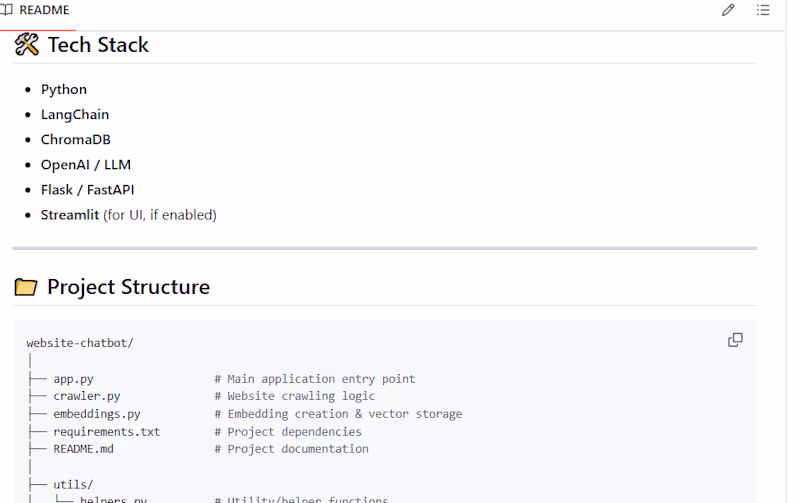 Cover image for Website chatbot(RAG)