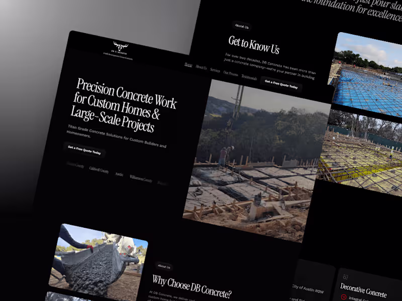 Cover image for DB Concrete Website Redesign