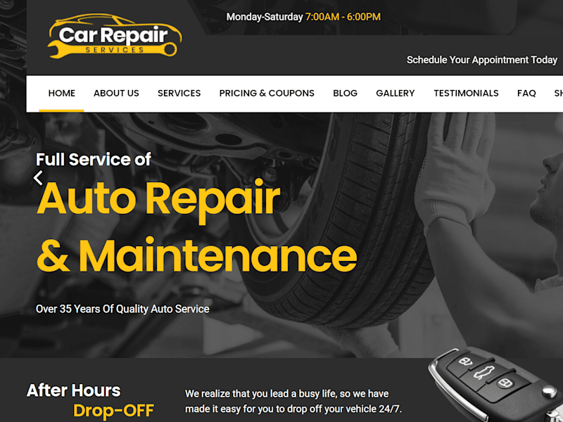 Cover image for I will design a responsive eye catchy car tire, auto website