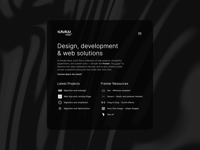Cover image for Kavaju Resa – A Thoughtful One-Page Playground