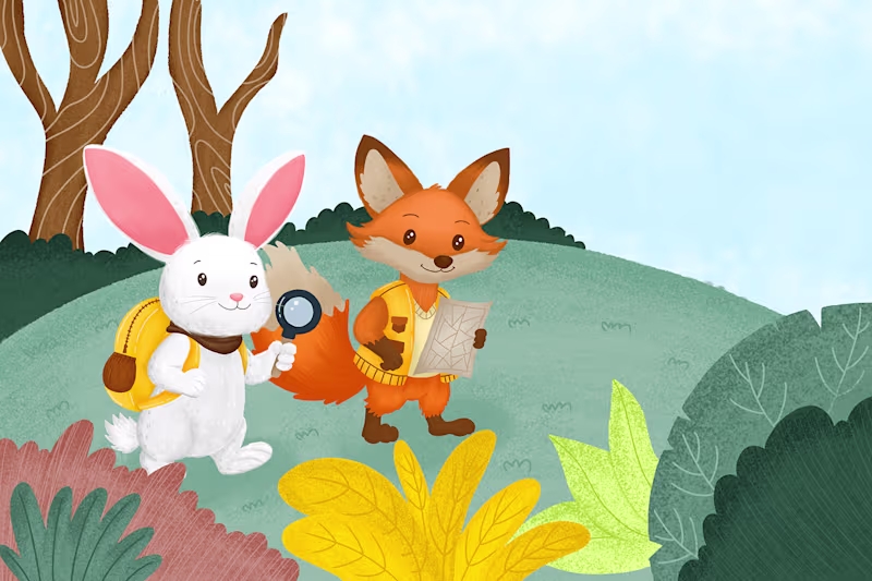 Cover image for A Whimsical Adventure: Bunny and Fox :: Behance