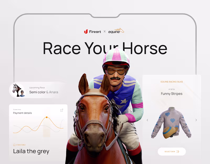 Cover image for Equine - horse racing NFT-based game.