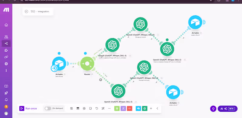 Cover image for AI automation with Make.com & Airtable 
