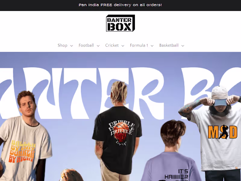 Cover image for Banter Box - Sports Apparels & Accessories Ecommerce Store