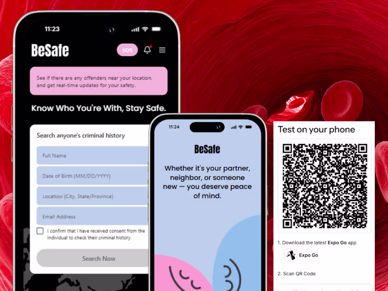 Cover image for Mobile App Design for BeSafe: Your Safety, Our Priority