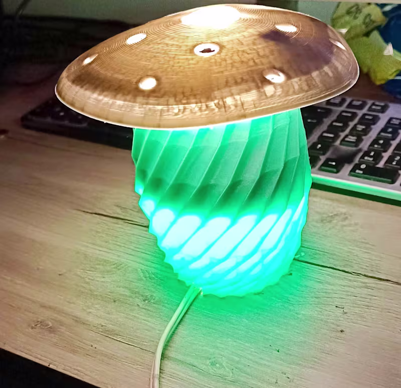 Cover image for Nightstand mushroom lamp