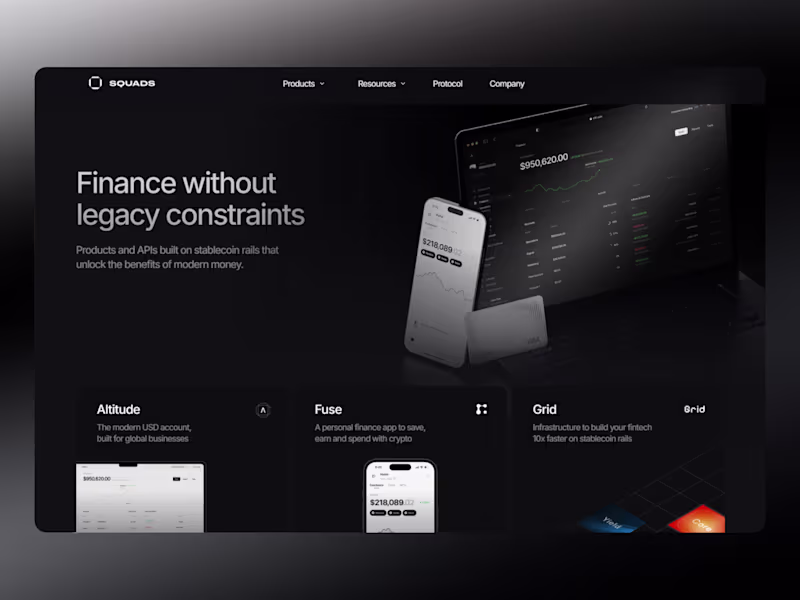 Cover image for Squads Website Redesign & Rebuild (SaaS/Finance)