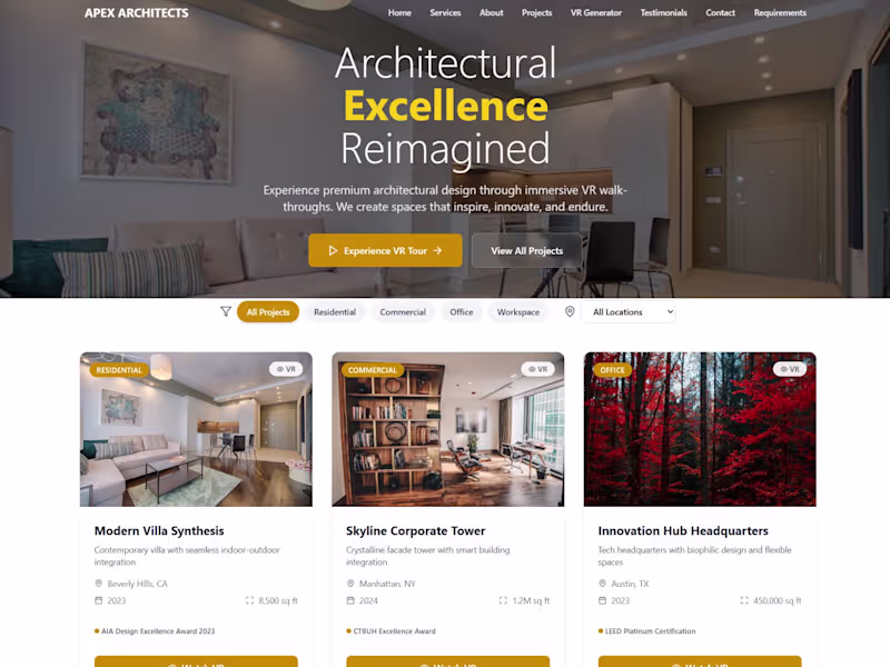 Cover image for Premium Architectural Portfolio SPA