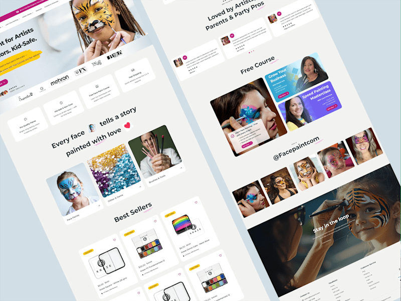 Cover image for FacePaint Ecommerce Homepage Design