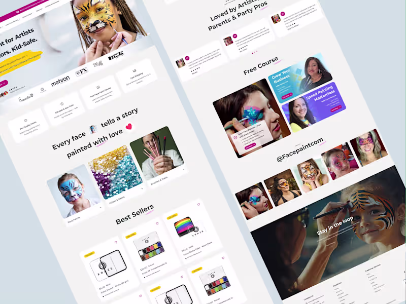 Cover image for FacePaint Ecommerce Homepage Design