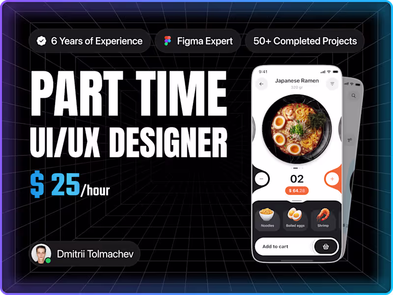 Cover image for Part-Time UI/UX Designer | Figma 