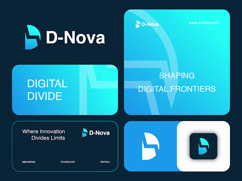 Cover image for Presenting D-Nova a modern D + N lettermark logo crafted for...