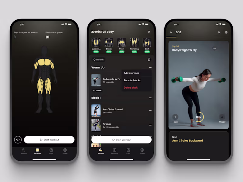 Cover image for Fitness App Design Designed for mobile, it has clean aesthet...