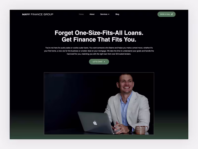 Cover image for Mavv Finance Group – WordPress Development & Redesign
