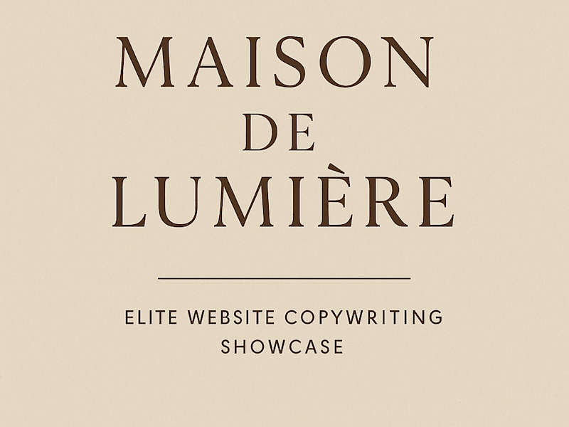 Cover image for Maison de Lumière – Elite Website Copywriting Showcase