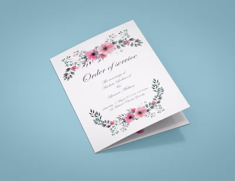 Cover image for Wedding Order of service