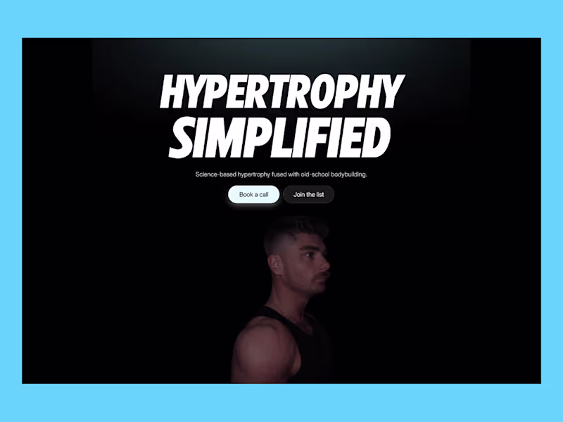 Cover image for Landing page design and development for Hypertrophy Simplified 