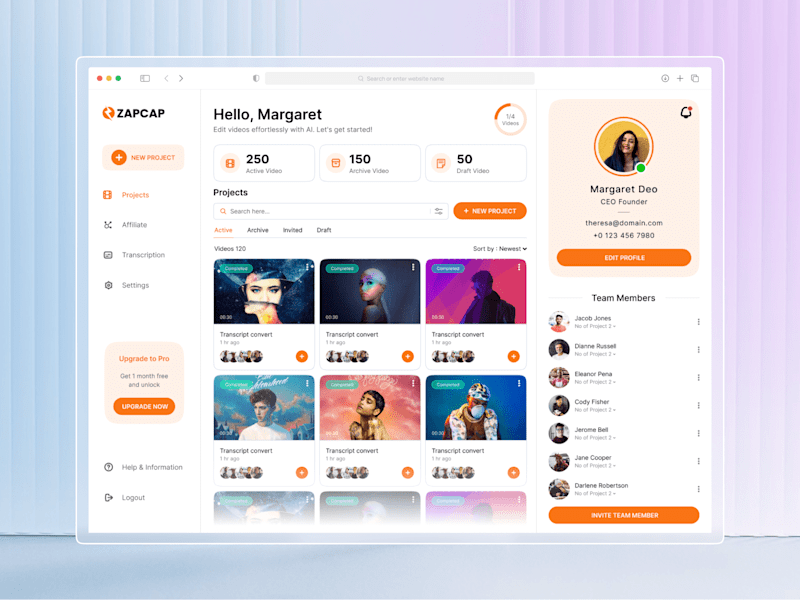 Cover image for AI-Powered Video Editing Dashboard – ZAPCAP