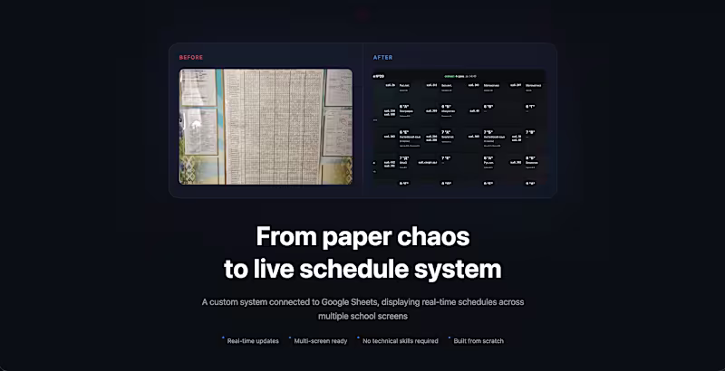 Cover image for A custom-built school schedule system