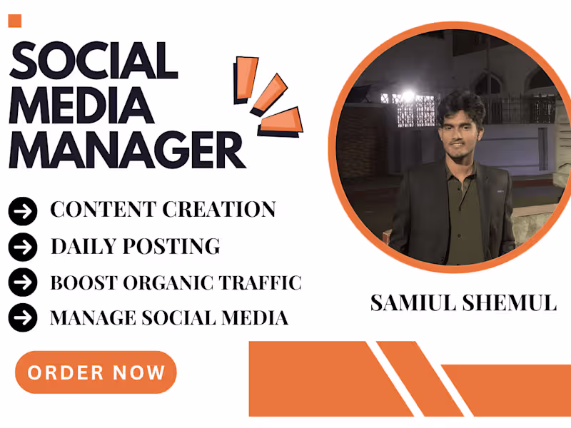 Cover image for I'll be your social media manager and  social media marketer.