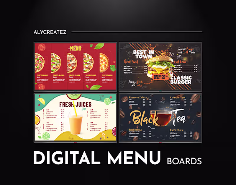 Cover image for Digital Menu Boards Design | Tv Screens